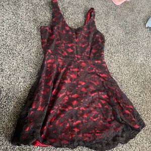 red and black dress